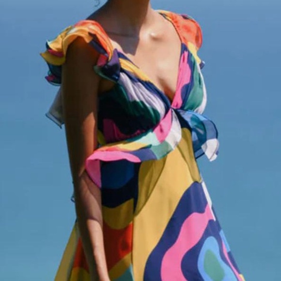 Hutch Multicolor Abstract Ruffle Maxi Dress - Picture 4 of 11